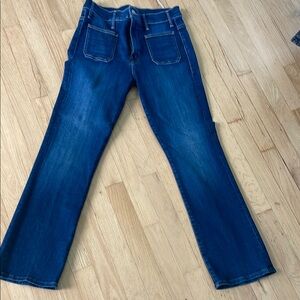 MOTHER Blue Flare Wide Leg Jeans
